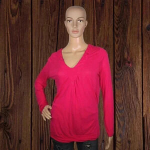 Pink V-neck Micheal Kors Long Sleeve Shirt